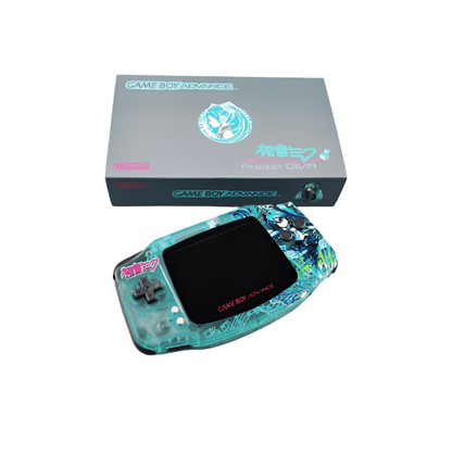 Nintendo Game Boy Advance Blue Transparent Hatsune Miku Edition Video Game Console - Custom Refurb Enhanced