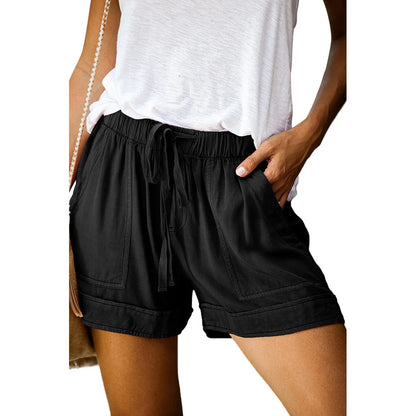 Casual High Wasted Summer Stretch Front Tie Shorts