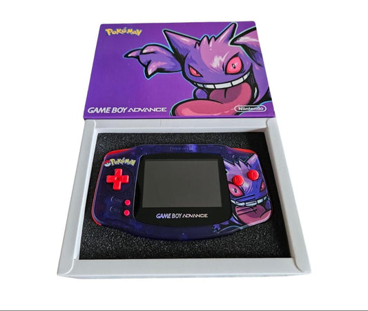 Nintendo Game Boy Advance Purple Pokemon Gengar Edition Video Game Console - Custom Refurb Enhanced