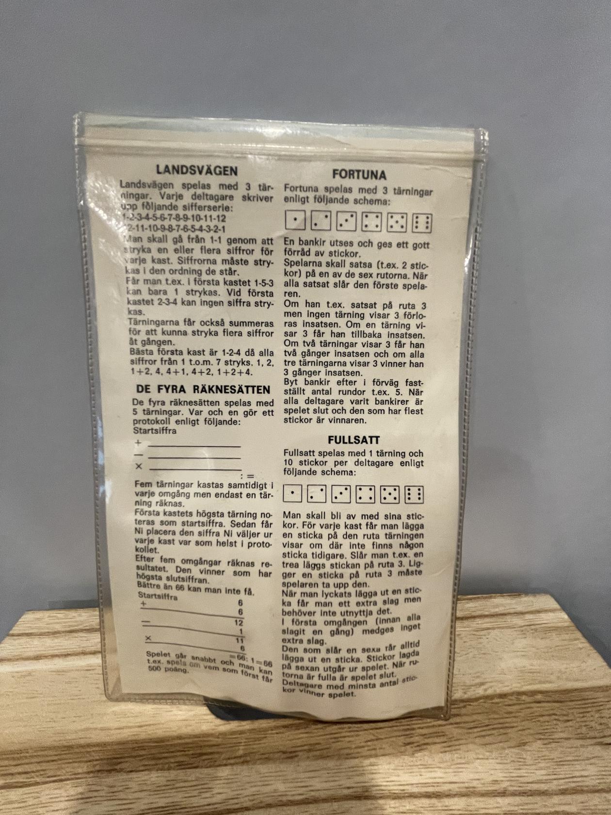 1983 Fick Yatzy och 8 andra tärningsspel - Swedish Yatzy Game