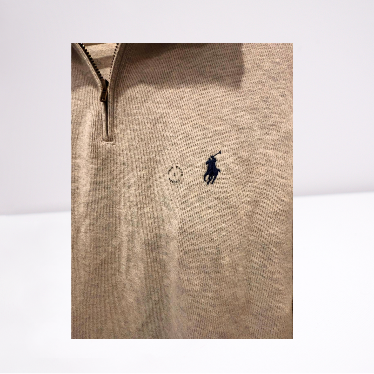 Polo Mens Pullover Quarter-Zip - Gray - Large - Like New