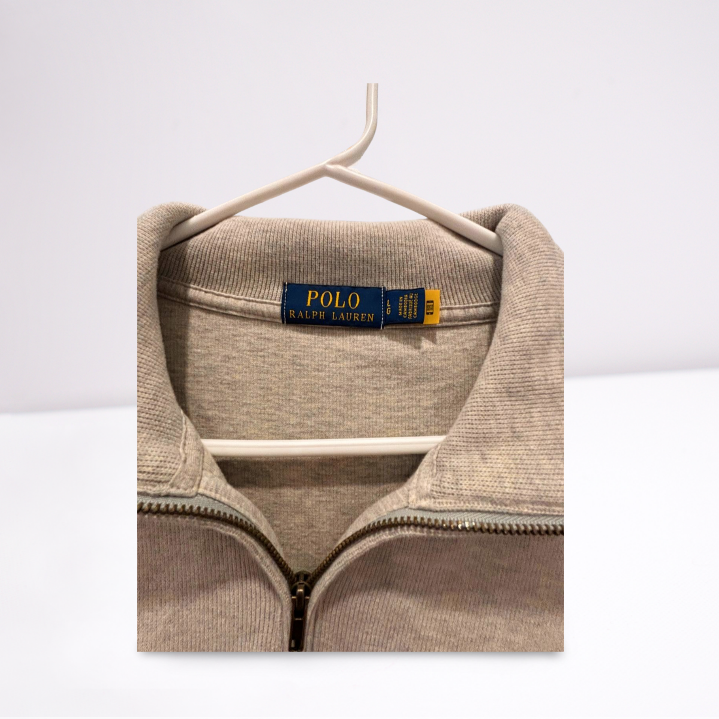 Polo Mens Pullover Quarter-Zip - Gray - Large - Like New
