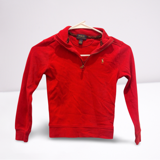 Kids Polo Ralph Lauren Pullover Size 6 Red Zip