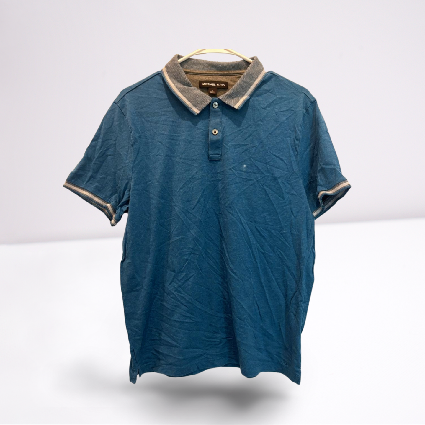 Mens Michael Kors Collared Shirt Size Large Blue