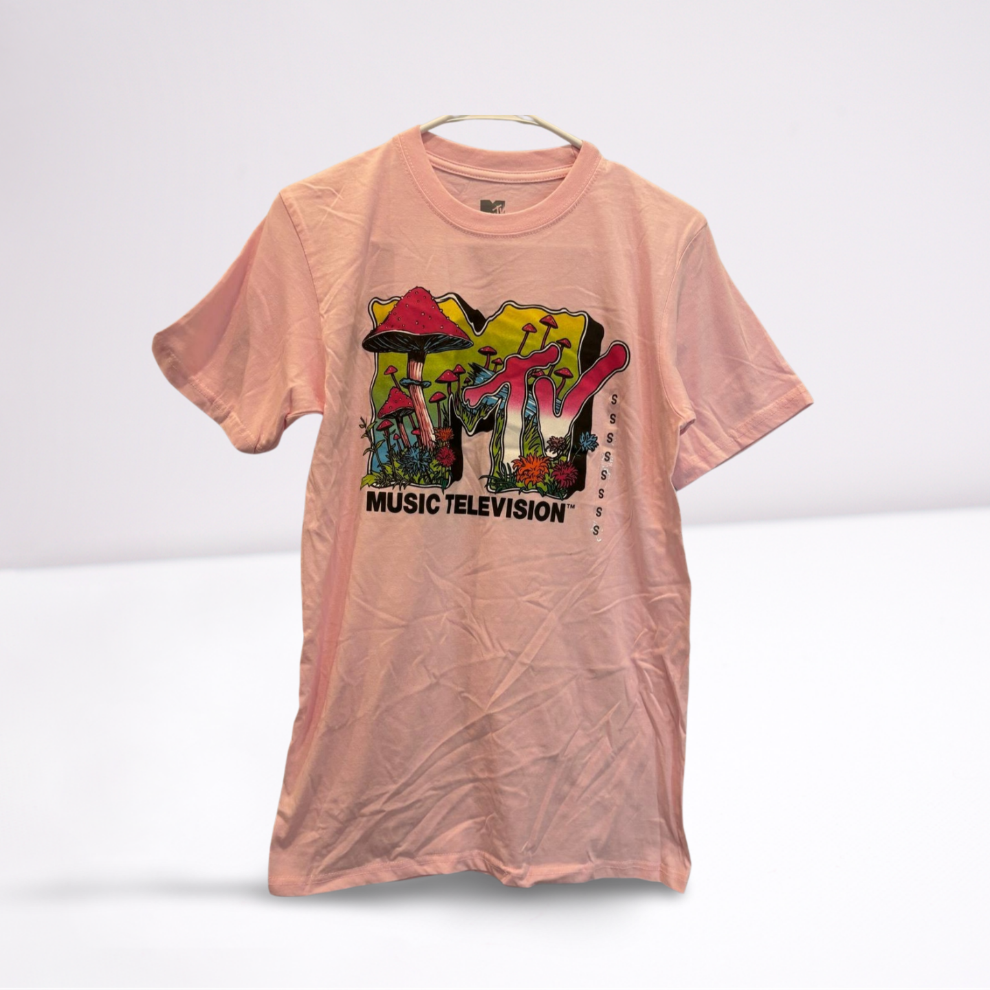 Unisex MTV Graphic T-Shirt Size Small Pink Hipster Graphic