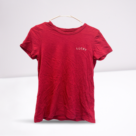 Womens Lucky Brand T-Shirt Size XS Red