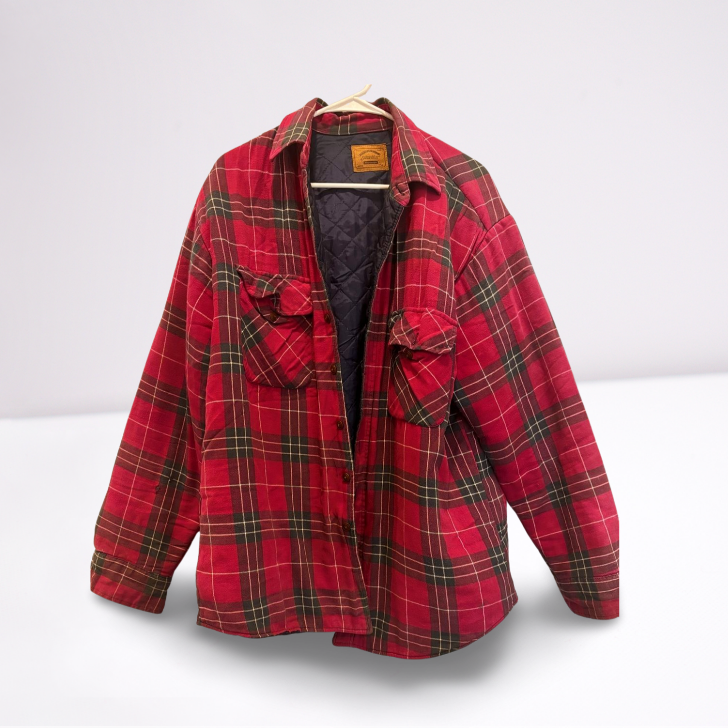 Mens St. Johns Bay Jackets & Coat Size Large Red Plaid