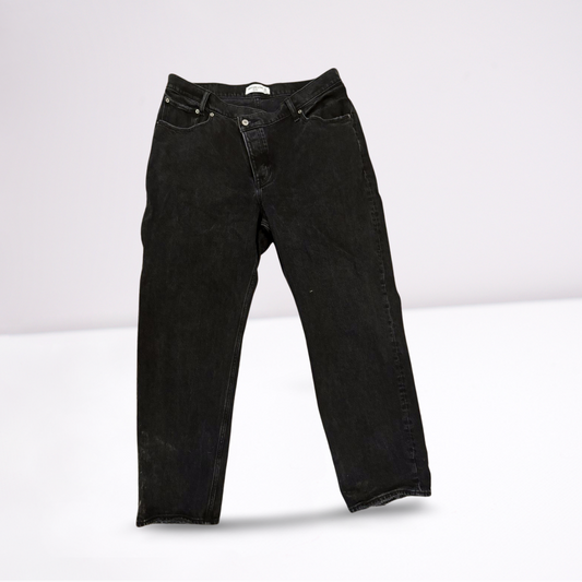 Womens Abercrombie & Fitch Jeans Size 32/14 Black Dad High Rise