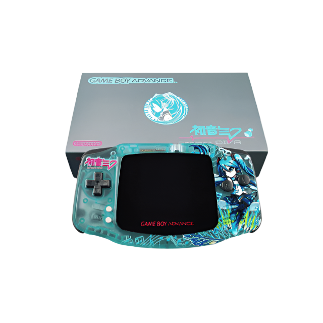 Nintendo Game Boy Advance Blue Transparent Hatsune Miku Edition Video Game Console - Custom Refurb Enhanced