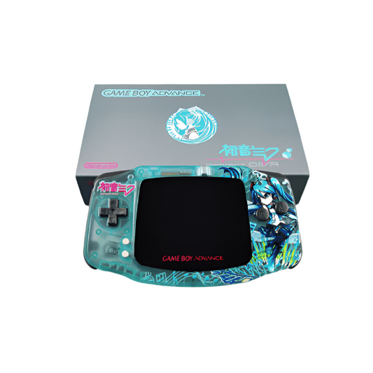 Nintendo Game Boy Advance Blue Transparent Hatsune Miku Edition Video Game Console - Custom Refurb Enhanced