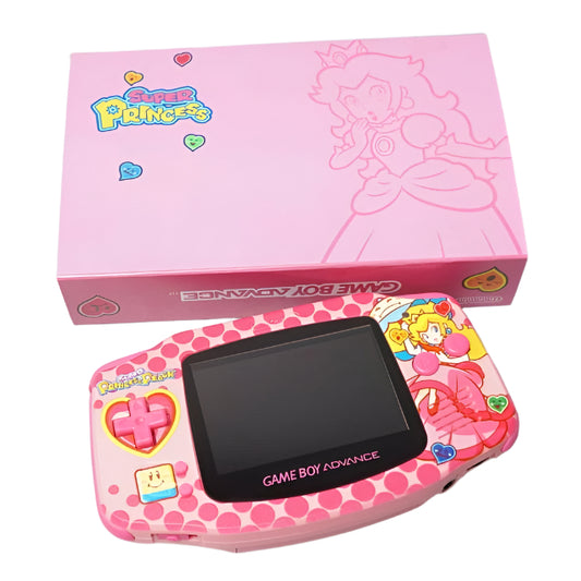 Nintendo Game Boy Advance Pink Super Princess Peach Edition Video Game Console - Custom Refurb Enhanced