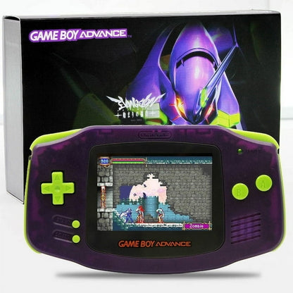 Nintendo Game Boy Advance Purple/Green Neon Genesis Evangelion Edition Video Game Console - Custom Refurb Enhanced