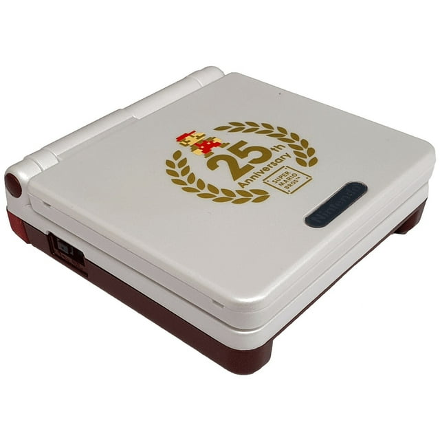 Nintendo Game Boy Advance SP Silver/Red Super Mario 25th Anniversary Edition Video Game Console - Custom Refurb Enhanced