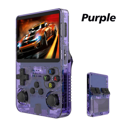 RetroWorldGames R36S Handheld Purple Video Game Console - Custom Refurb Enhanced