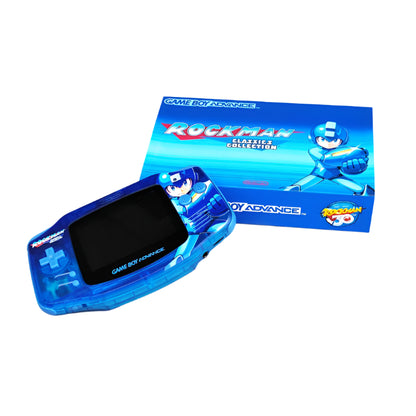 Nintendo Game Boy Advance Blue Megaman Rockman Edition Video Game Console - Custom Refurb Enhanced