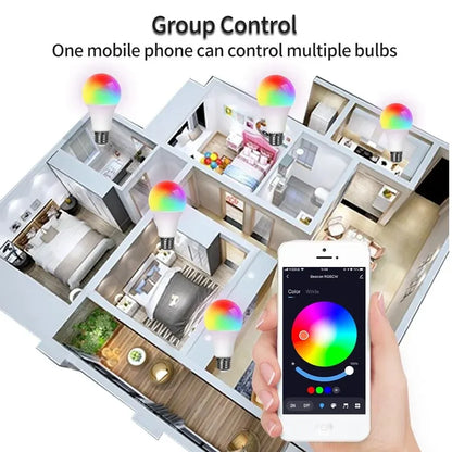 E27 RGB LED Light Bulb Color Changing Magic RGBW Lamp Remote Control Colorful