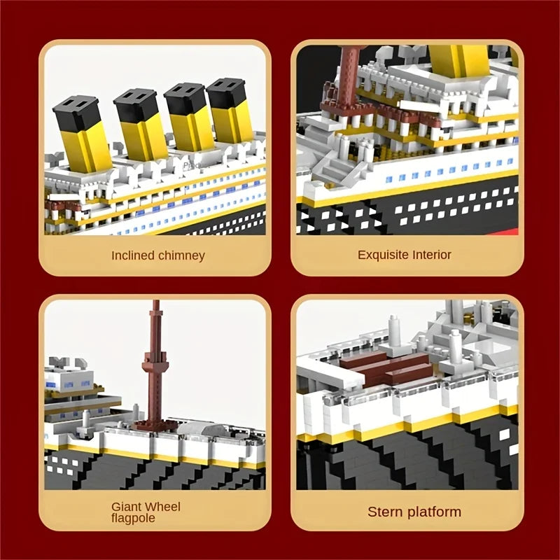 New Titanic Ship Building Blocks Minibrick Set 1878 Pcs Iceberg Shipwreck DIY