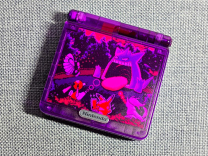 Nintendo Game Boy Advance SP Custom Console Transparent Purple Pokemon Edition Custom Backlit Enhanced IPS Screen Mod High Resolution