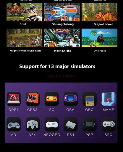 RetroWorldGames E6 Plus Handheld Rk3568 Purple/Green Video Game Console