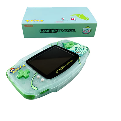 Nintendo Gameboy Advance Bulbasaur Transparent Green Video Game Console - Custom Refurb Enhanced