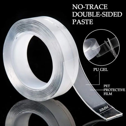 Nano Magic Tape Double Sided Traceless Washable Adhesive Invisible Gel 3M