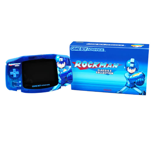 Nintendo Game Boy Advance Blue Megaman Rockman Edition Video Game Console - Custom Refurb Enhanced