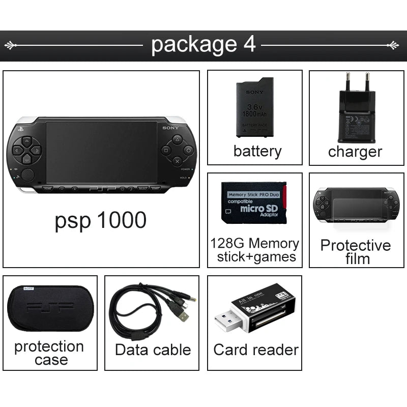 Sony PSP Video Game Console PSP 1000 128GB Playstation Portable w/ Games, Case, and other Accessories