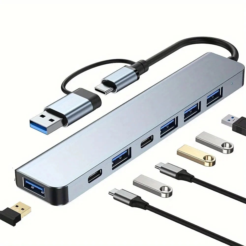 7 in 1 Multiport USB-C Hub Type C To USB 3.0 2.0 Multi-hub Dock Splitter Adapter