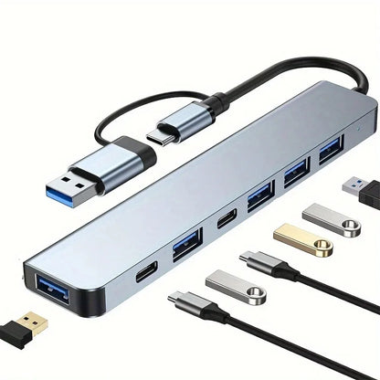 7 in 1 Multiport USB-C Hub Type C To USB 3.0 2.0 Multi-hub Dock Splitter Adapter