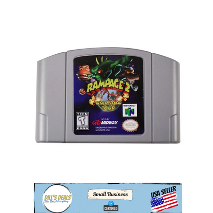 Rampage 2 Universal Tour Nintendo 64 N64 Video Game