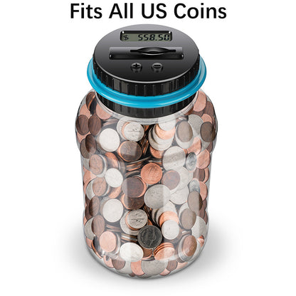 Digital Counting Money Jar: 800+ Coin Capacity, Perfect Kids Piggy Bank Powered By 2AAA Batteries (Not Included), Fits All US Coins! Halloween/Thanksgiving Day/Christmas gift