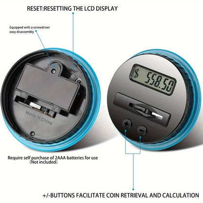 Digital Counting Money Jar: 800+ Coin Capacity, Perfect Kids Piggy Bank Powered By 2AAA Batteries (Not Included), Fits All US Coins! Halloween/Thanksgiving Day/Christmas gift