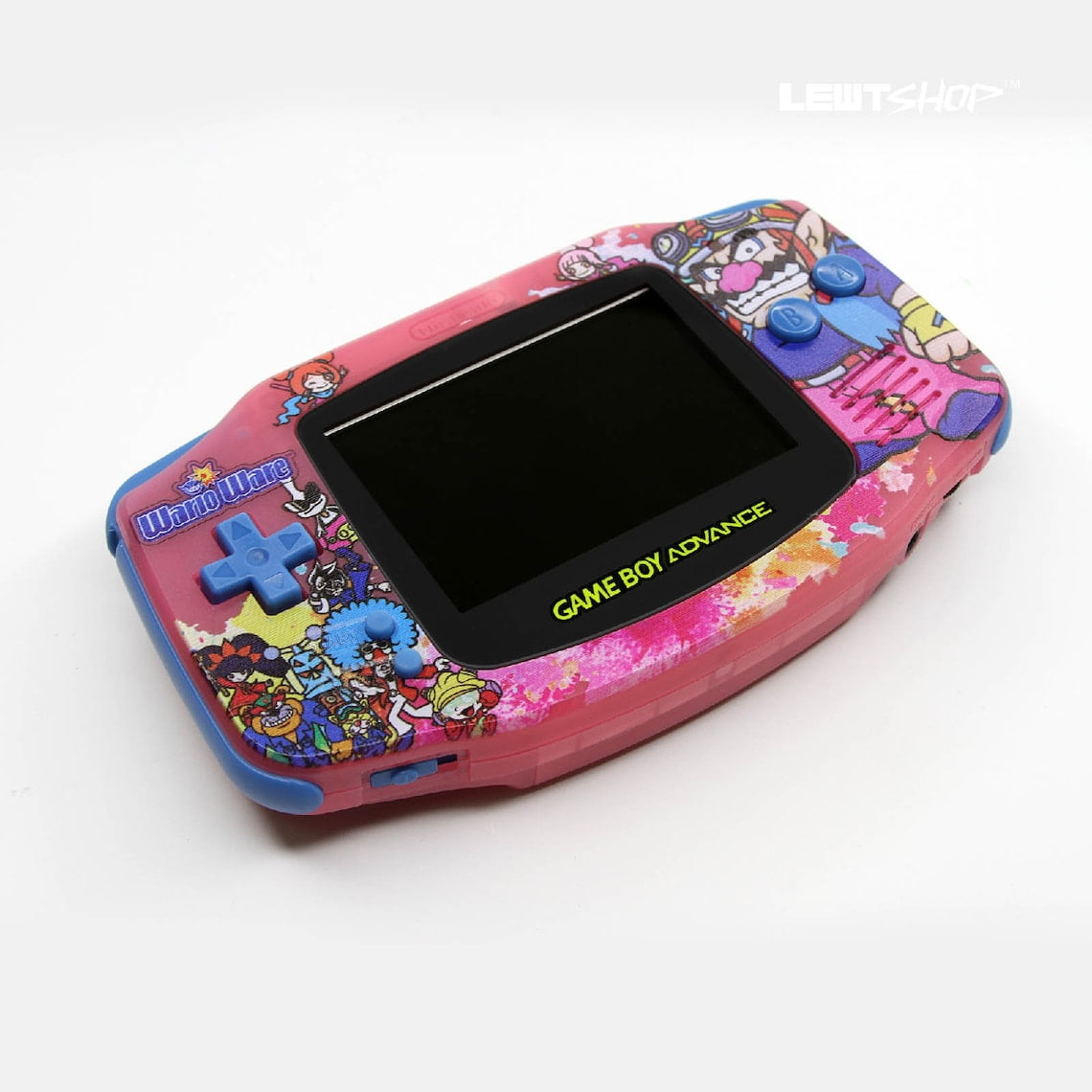 Nintendo Game Boy Advance Pink/Blue Wario Ware Edition Video Game Console - Custom Refurb Enhanced