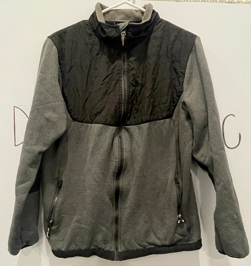 Champion Jacket Youth XL Gray Black 100% Polyester Long Sleeve Full Zipper - Very Good