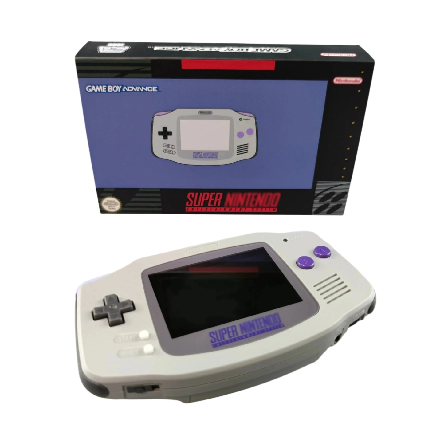 Nintendo Game Boy Advance Gray/Purple Super Nintendo SNES Edition Video Game Console - Custom Refurb Enhanced