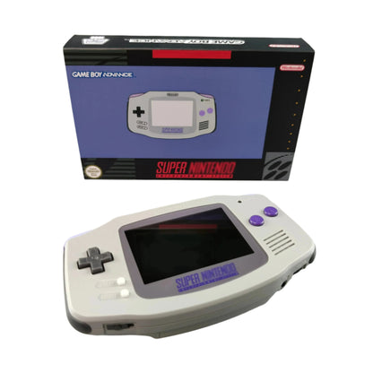 Nintendo Game Boy Advance Gray/Purple Super Nintendo SNES Edition Video Game Console - Custom Refurb Enhanced