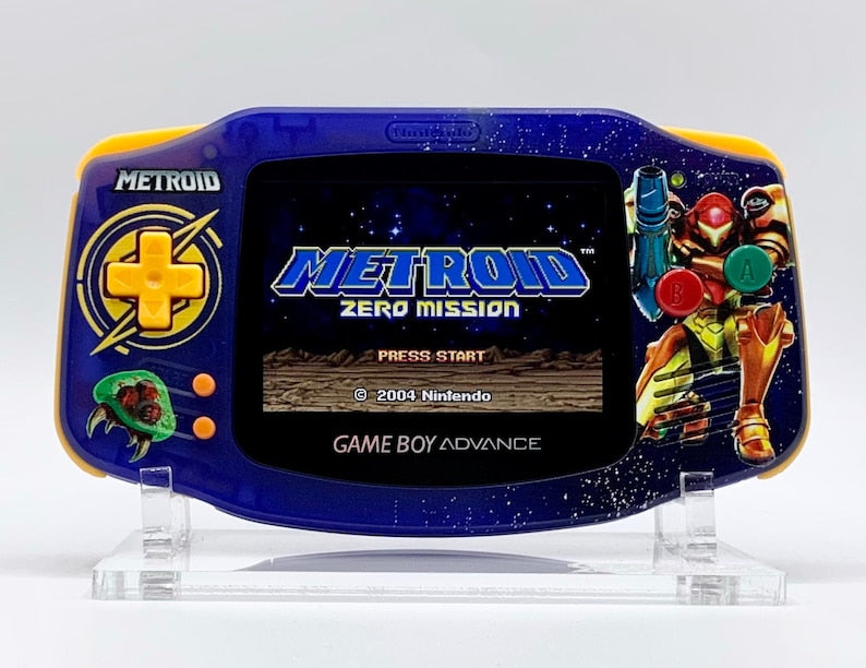 Nintendo Game Boy Advance Purple/Yellow Metroid Edition Video Game Console - Custom Refurb Enhanced