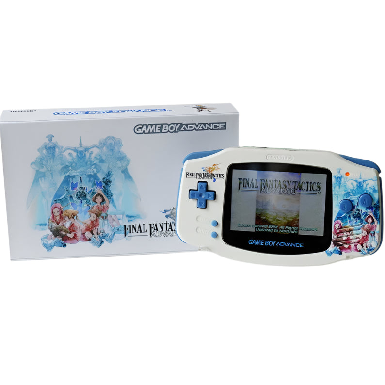Nintendo Game Boy Advance White/Blue Final Fantasy Tactics Edition Video Game Console - Custom Refurb Enhanced