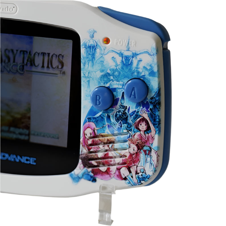 Nintendo Game Boy Advance White/Blue Final Fantasy Tactics Edition Video Game Console - Custom Refurb Enhanced