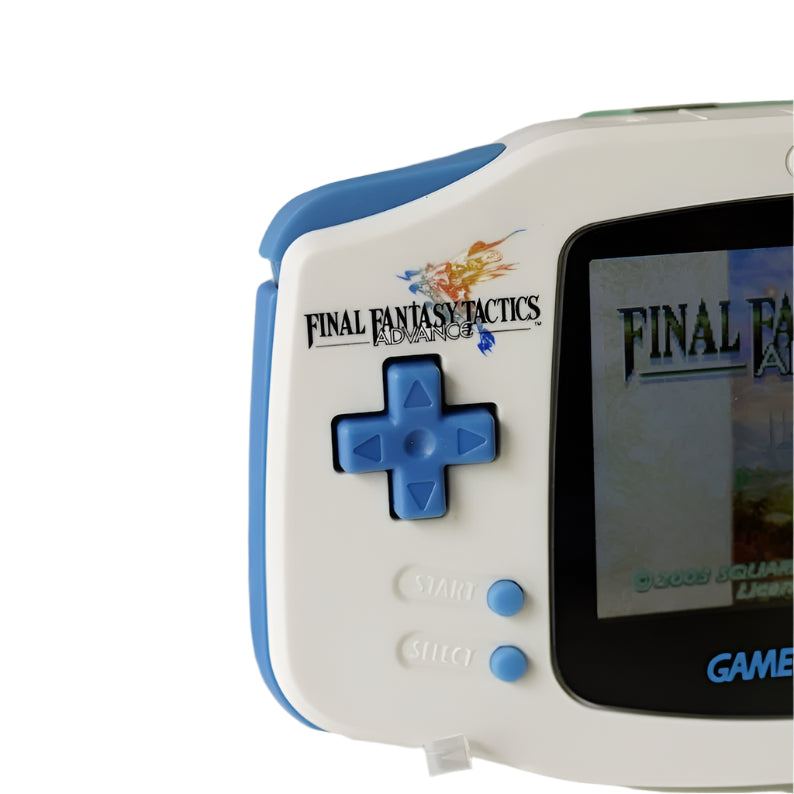 Nintendo Game Boy Advance White/Blue Final Fantasy Tactics Edition Video Game Console - Custom Refurb Enhanced