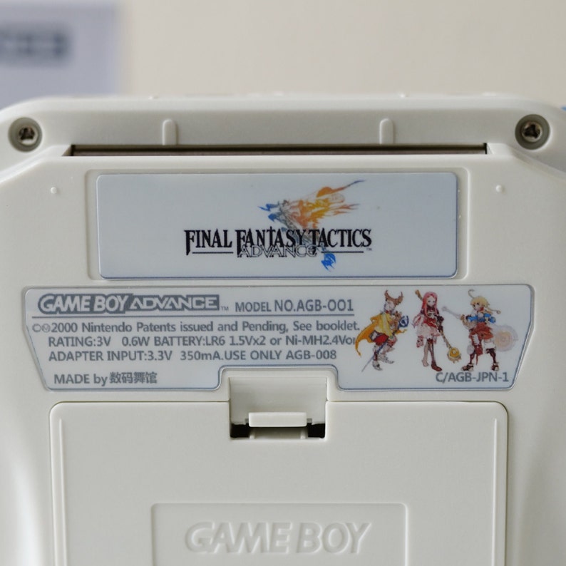 Nintendo Game Boy Advance White/Blue Final Fantasy Tactics Edition Video Game Console - Custom Refurb Enhanced