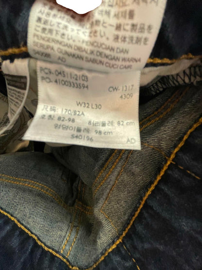 Levi Strauss Mens Jeans 511 Dark Wash Straight Regular - Blue - 32X30 - Very Good