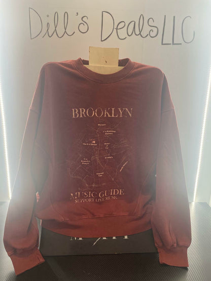 Arizona Graphic Sweat Shirt Sweater Brooklyn Map Music- Uniquely Dyed