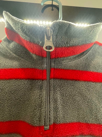 Place Est 1989 Finest Quality Boys Gray/Red Striped Pullover Zipper Sz 5/6 - Very Good