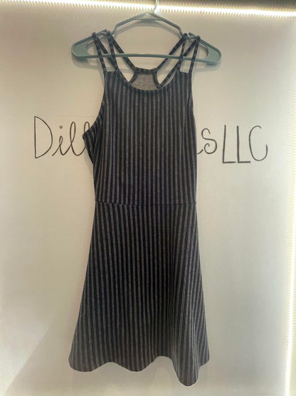 Derek Heart Womens Navy blue Long Striped Sleeveless Maxi Dress Size Large Strap - Very Good