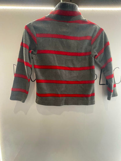 Place Est 1989 Finest Quality Boys Gray/Red Striped Pullover Zipper Sz 5/6 - Very Good