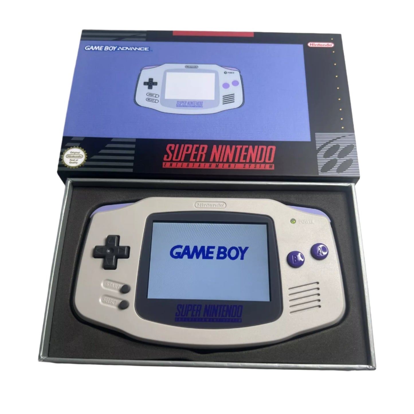 Nintendo Game Boy Advance Gray/Purple Super Nintendo SNES Edition Video Game Console - Custom Refurb Enhanced