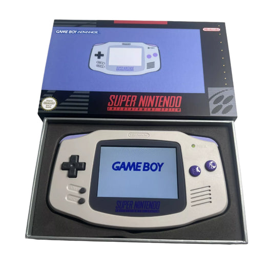 Nintendo Game Boy Advance Gray/Purple Super Nintendo SNES Edition Video Game Console - Custom Refurb Enhanced