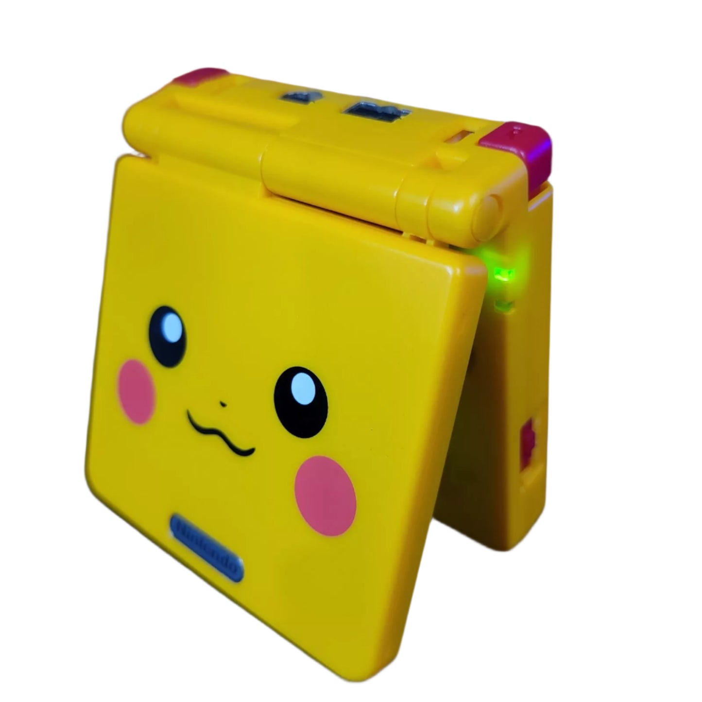 Nintendo Nintendo Game Boy Advance SP Custom Console Pokemon Themed Pikachu Edition Custom Backlit Enhanced IPS Screen Mod High Resolution Yellow Video Game Console - Custom Refurb Enhanced
